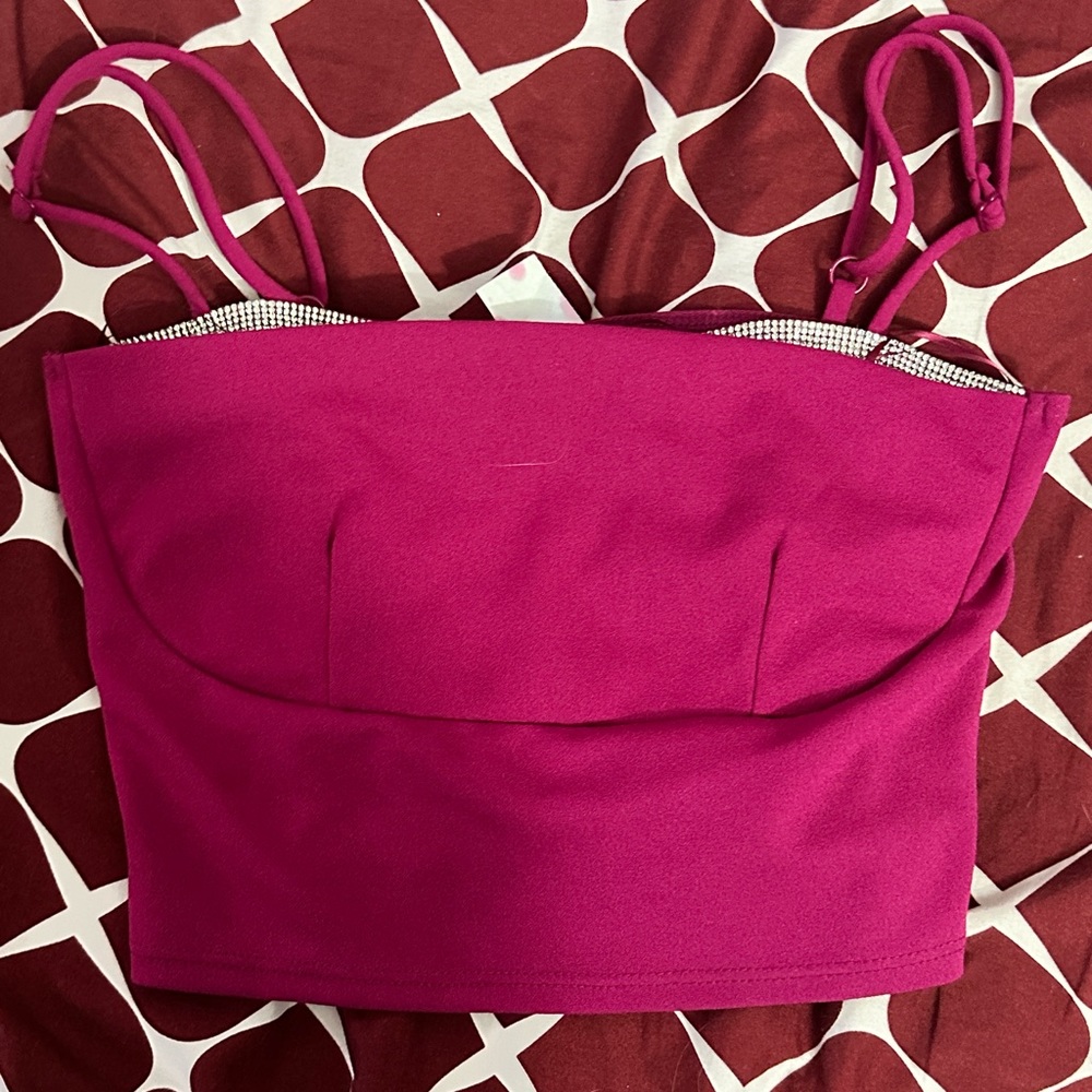 Windsor hot pink/magenta crop top